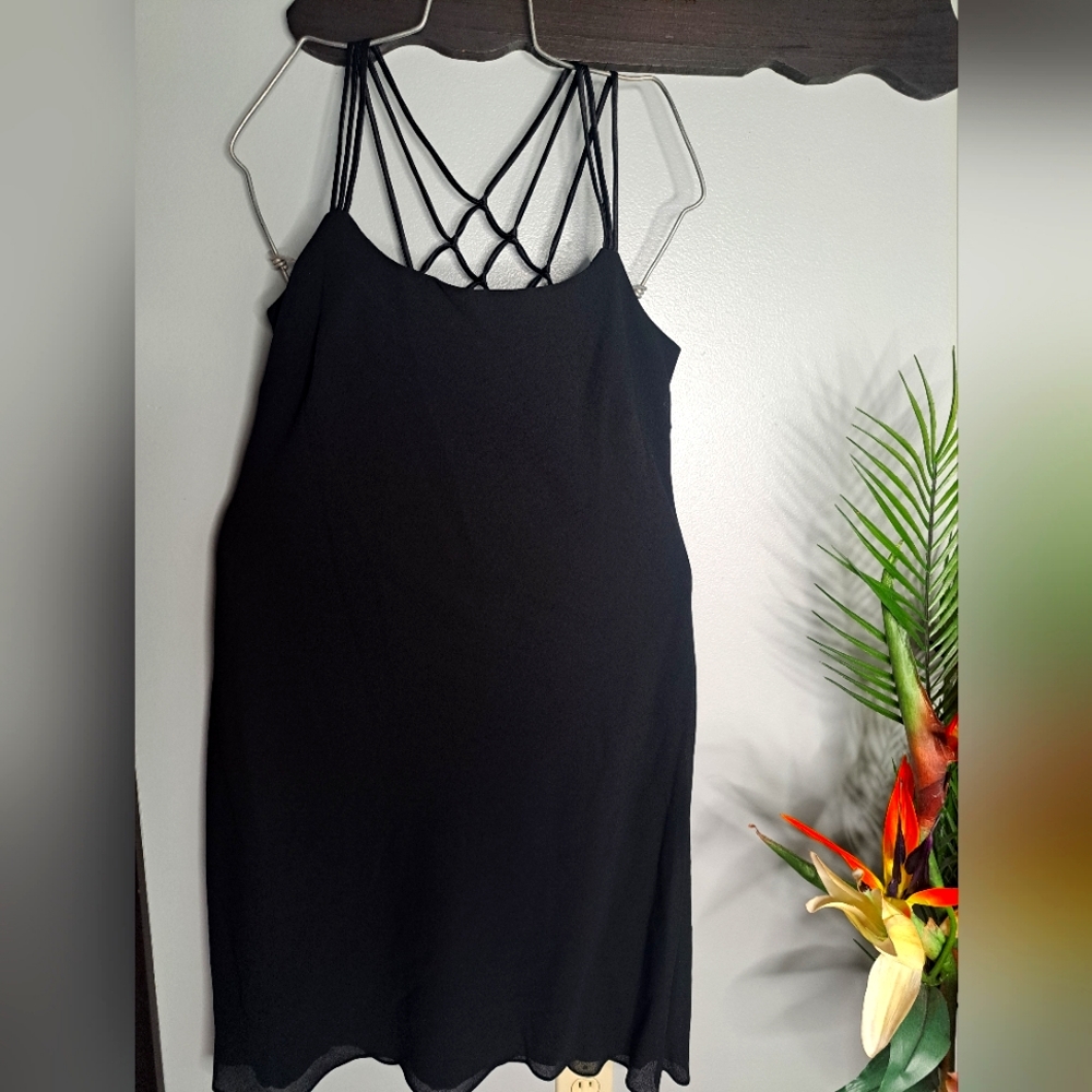 Cachet Strappy Little Black Dress Size 12